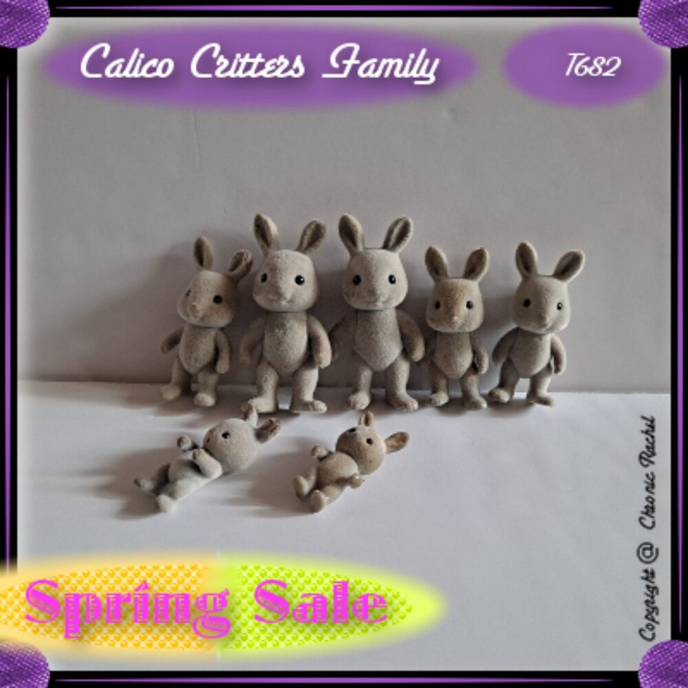 Grey Babblebrook Rabbit Family